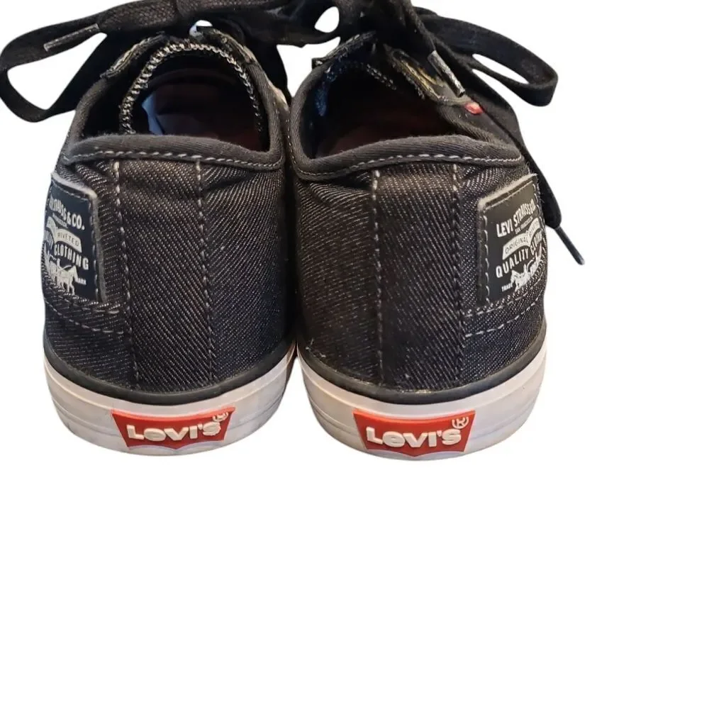 Levi mens black and white Sneakers sz 9.5